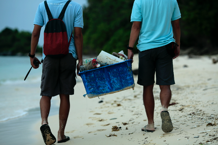 BAF-staff-beach-cleaning-with-blue-bucket